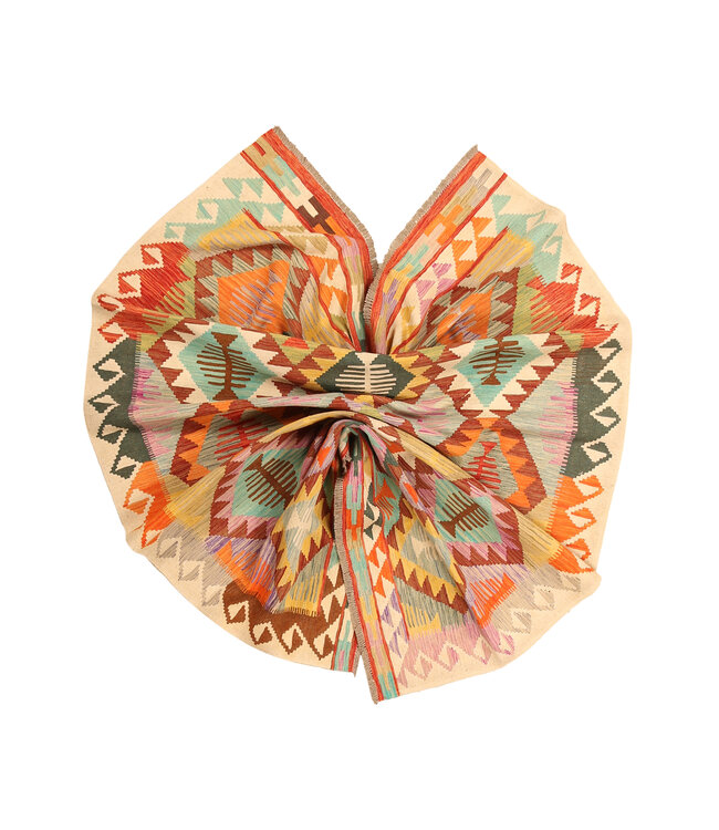 298x204cm Afghanischer orientalischer Wollteppich handgefertigter Kelim-Teppich