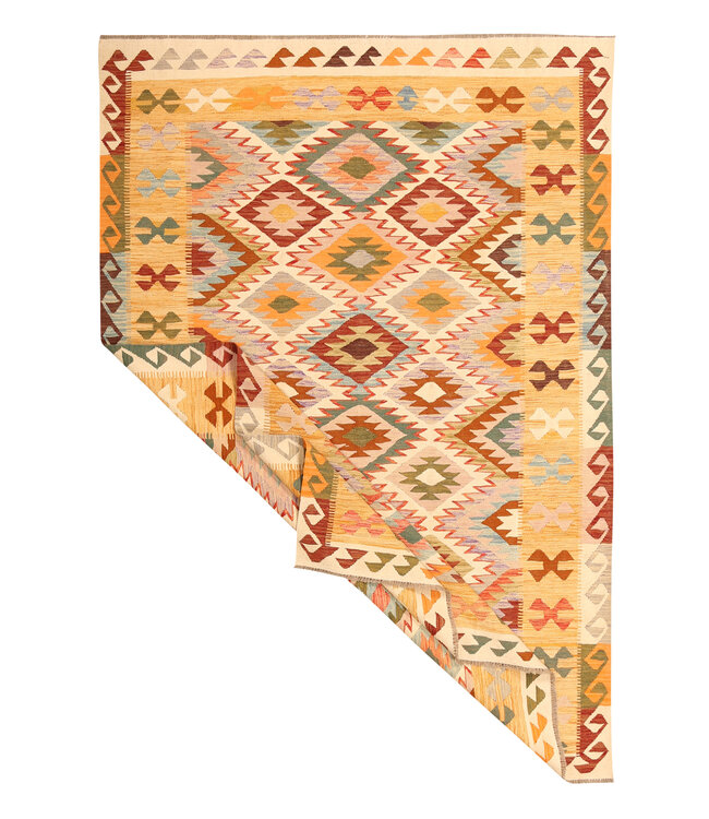 293x202cm Afghan Oriental wool carpet Handmade Kelim Rug