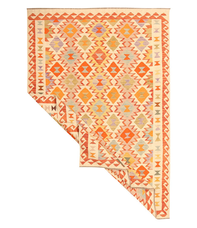 306x206cm Afghan Oriental wool carpet Handmade Kelim Rug