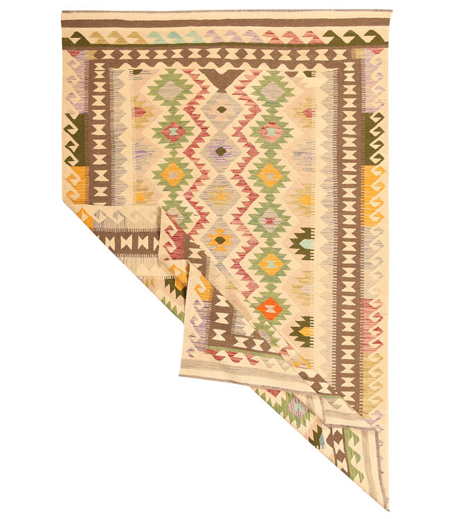 300x195cm Afghanischer orientalischer Wollteppich handgefertigter Kelim-Teppich