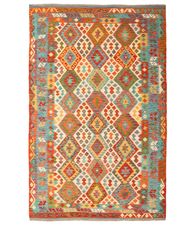 306x194cm Afghan Oriental wool carpet Handmade Kelim Rug