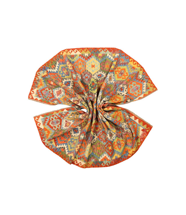 288x206cm Afghanischer orientalischer Wollteppich handgefertigter Kelim-Teppich