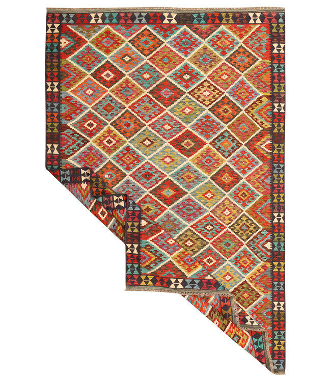 310x200cm Afghaans oosters wollen tapijt handgemaakt Kelim-kleed -