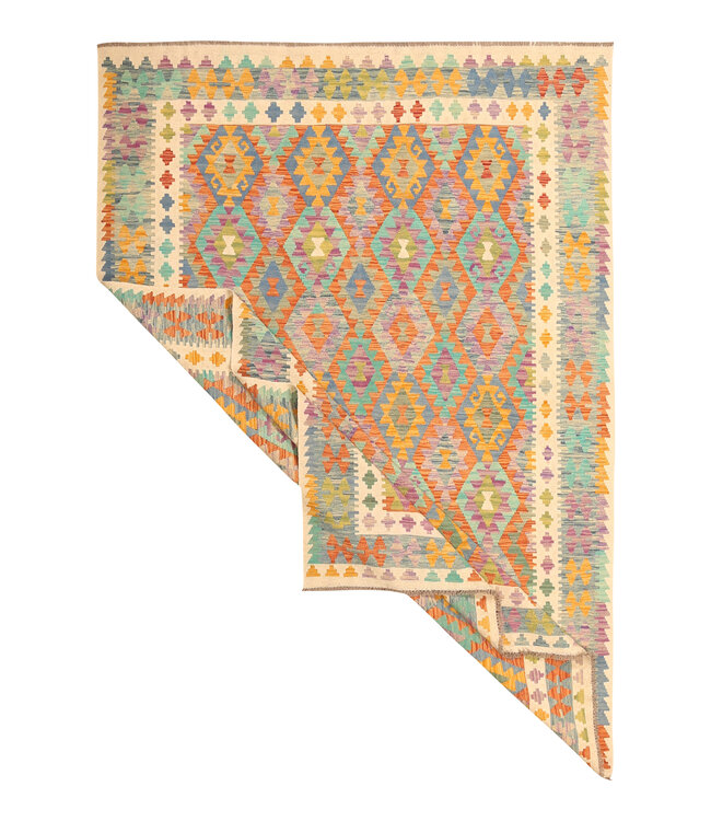 293x205cm Afghaans oosters wollen tapijt handgemaakt Kelim-kleed