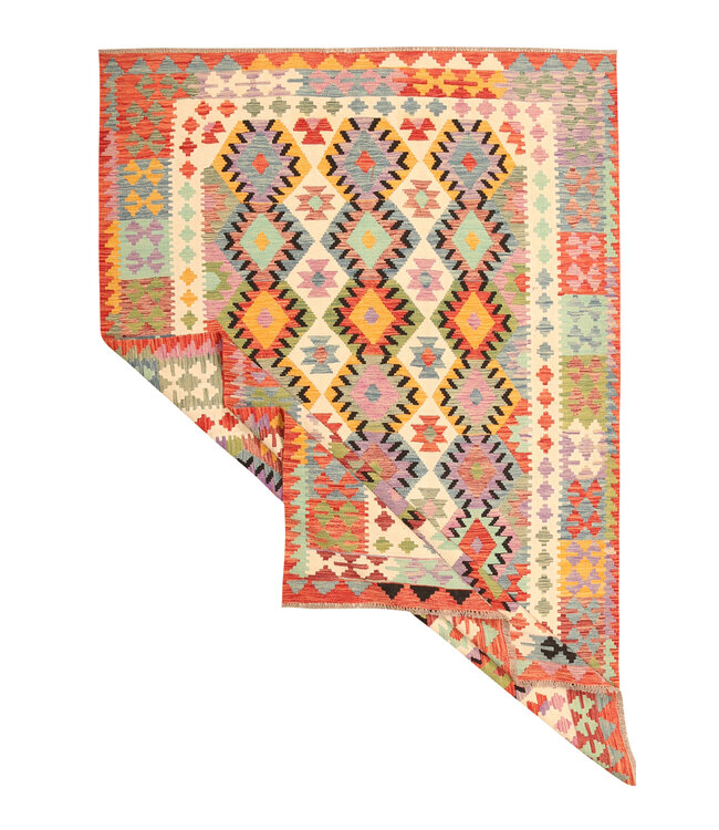 293x198cm Afghaans oosters wollen tapijt handgemaakt Kelim-kleed