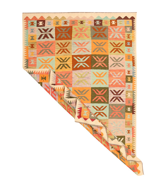 300x199cm Afghan Oriental wool carpet Handmade Kelim Rug