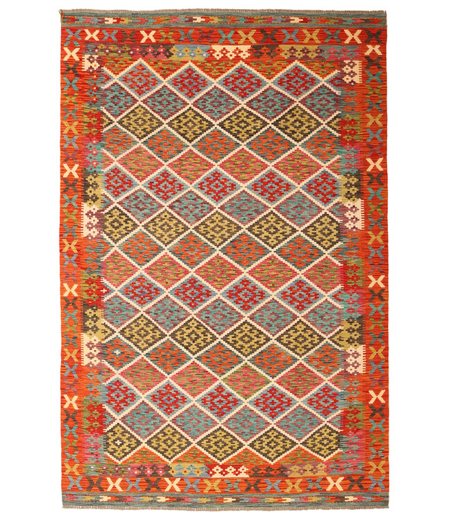 292x195cm Afghan Oriental wool carpet Handmade Kelim Rug