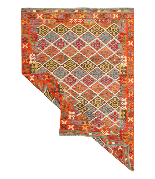 292x195cm Afghan Oriental wool carpet Handmade Kelim Rug