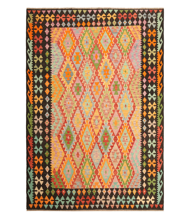 298x204cm Afghan Oriental wool carpet Handmade Kelim Rug