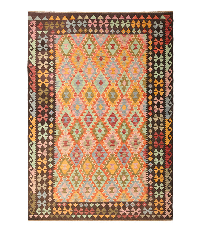 299x206cm  Afghan Oriental wool carpet Handmade Kelim Rug