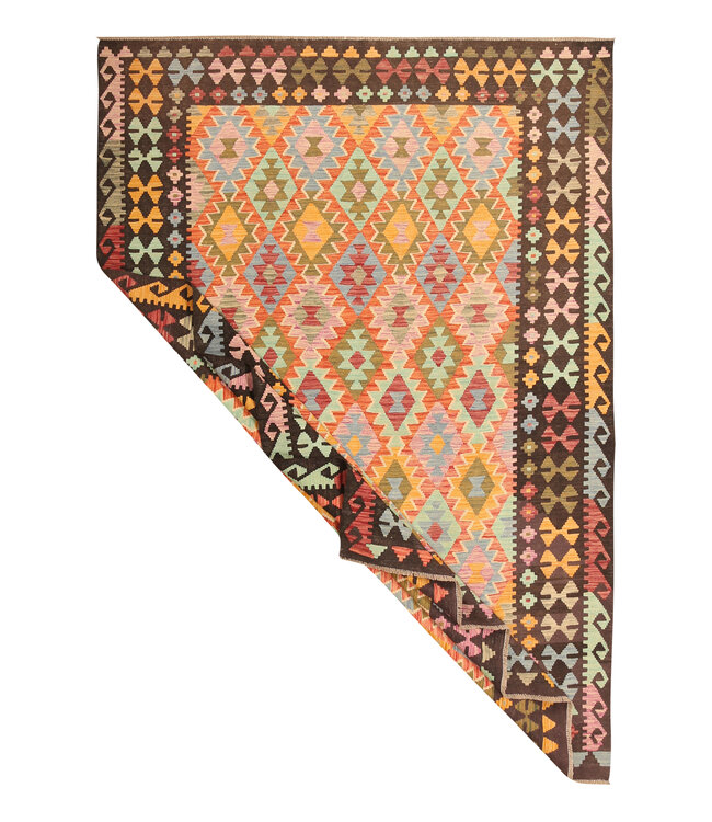 299x206cm  Afghaans oosters wollen tapijt handgemaakt Kelim-kleed