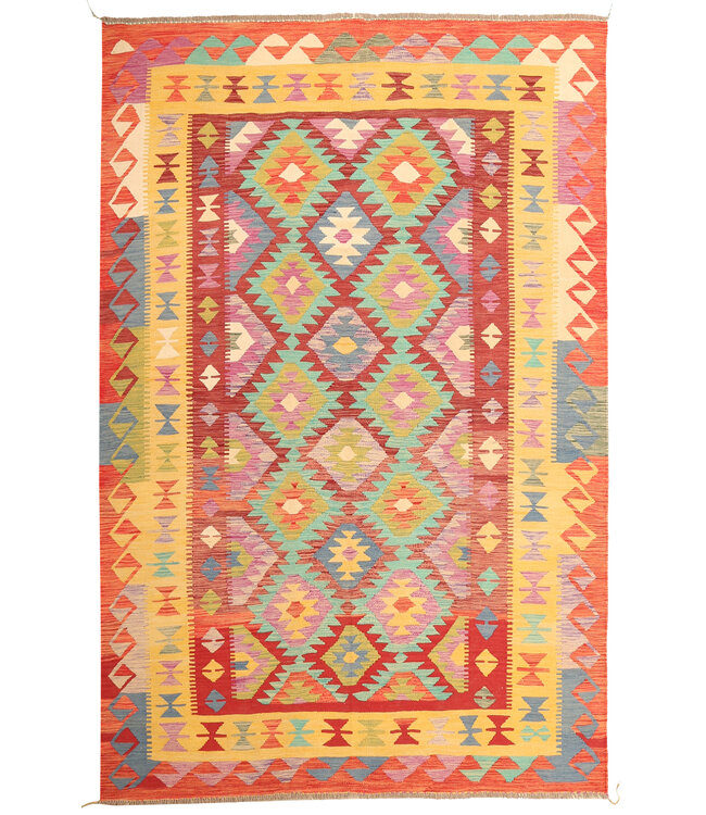 Kelimshop 297x197cm Afghaans oosters wollen tapijt handgemaakt Kelim-kleed