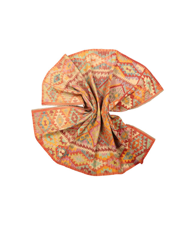 292x202cm Afghanischer orientalischer Wollteppich handgefertigter Kelim-Teppich