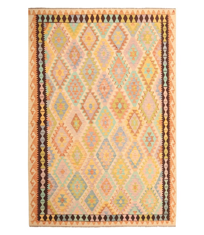 305x207cm Afghan Oriental wool carpet Handmade Kelim Rug