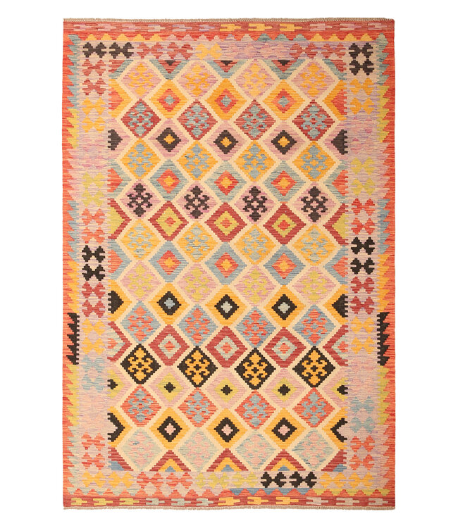 297x200cm Afghan Oriental wool carpet Handmade Kelim Rug