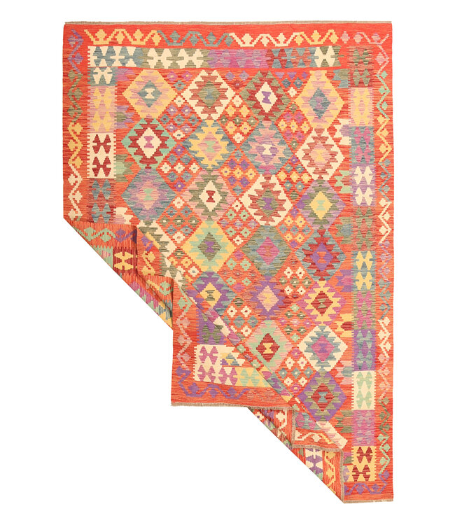 303x202cm Afghan Oriental wool carpet Handmade Kelim Rug