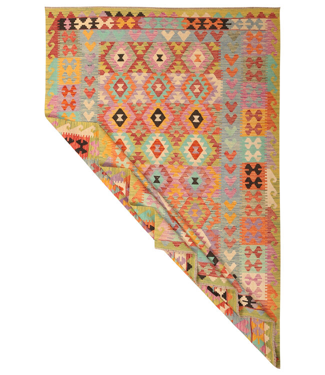 306x202cm Afghan Oriental wool carpet Handmade Kelim Rug