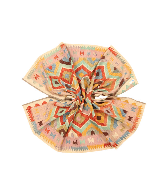 299x196cm  Afghaans oosters wollen tapijt handgemaakt Kelim-kleed