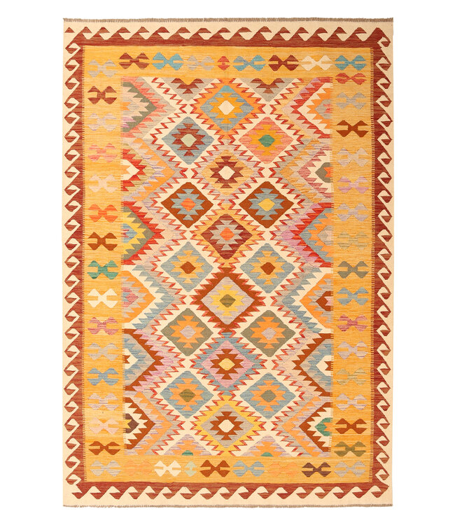 298x200cm Afghan Oriental wool carpet Handmade Kelim Rug