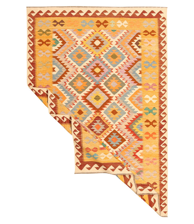 298x200cm Afghan Oriental wool carpet Handmade Kelim Rug