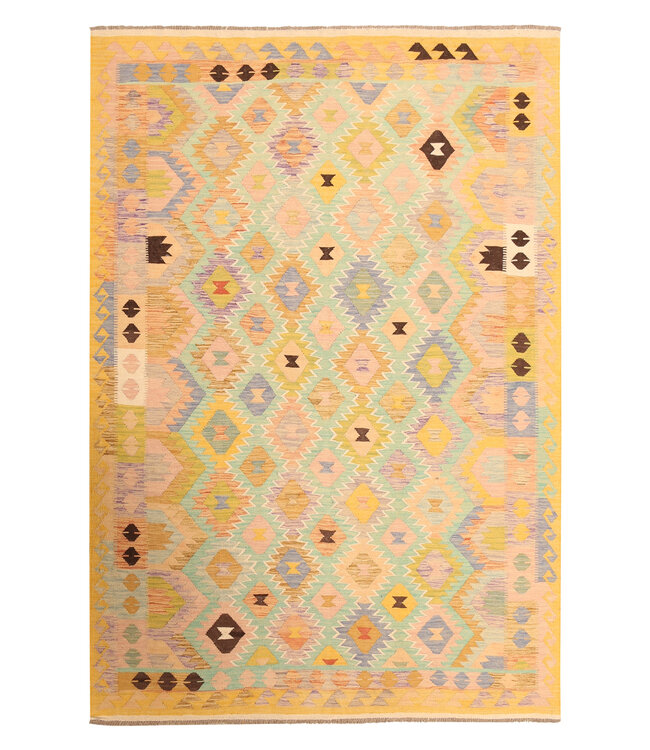 297x203cm Afghaans oosters wollen tapijt handgemaakt Kelim-kleed