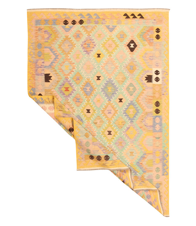 297x203cm Afghaans oosters wollen tapijt handgemaakt Kelim-kleed