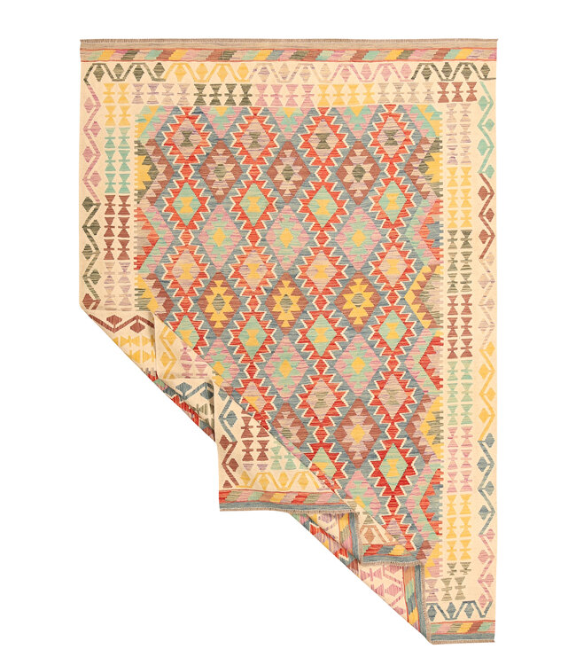 304x209cm  Afghanischer orientalischer Wollteppich handgefertigter Kelim-Teppich