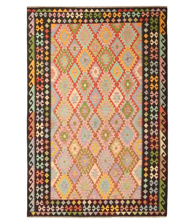 305x203cm Afghan Oriental wool carpet Handmade Kelim Rug