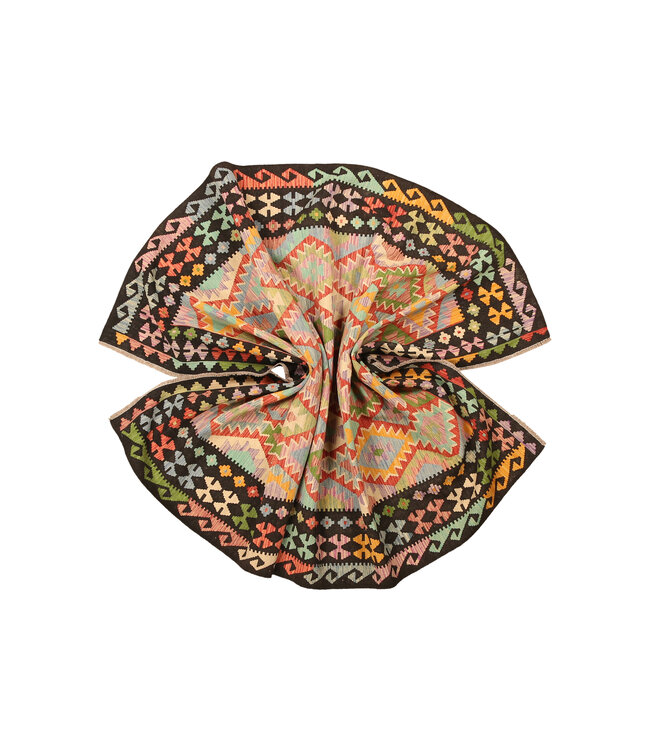 305x203cm Afghanischer orientalischer Wollteppich handgefertigter Kelim-Teppich