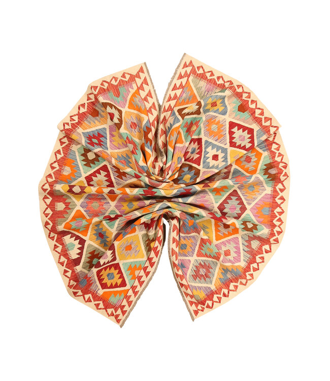 303x202cm  Afghanischer orientalischer Wollteppich handgefertigter Kelim-Teppich