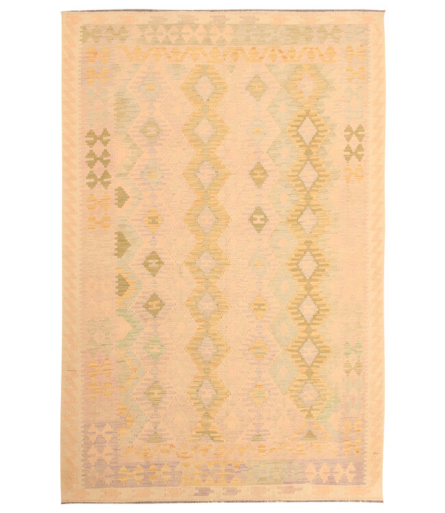300x200cm Afghanischer orientalischer Wollteppich handgefertigter Kelim-Teppich