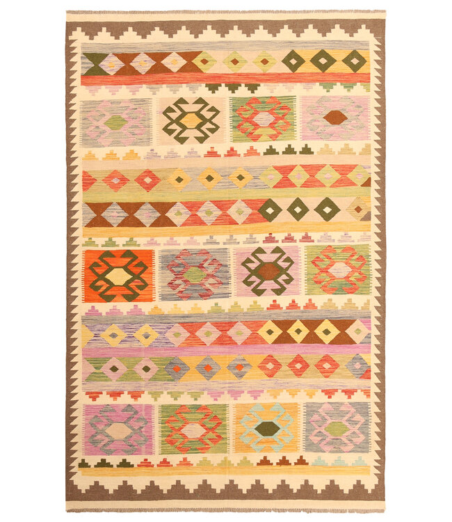 300x193cm Afghan Oriental wool carpet Handmade Kelim Rug