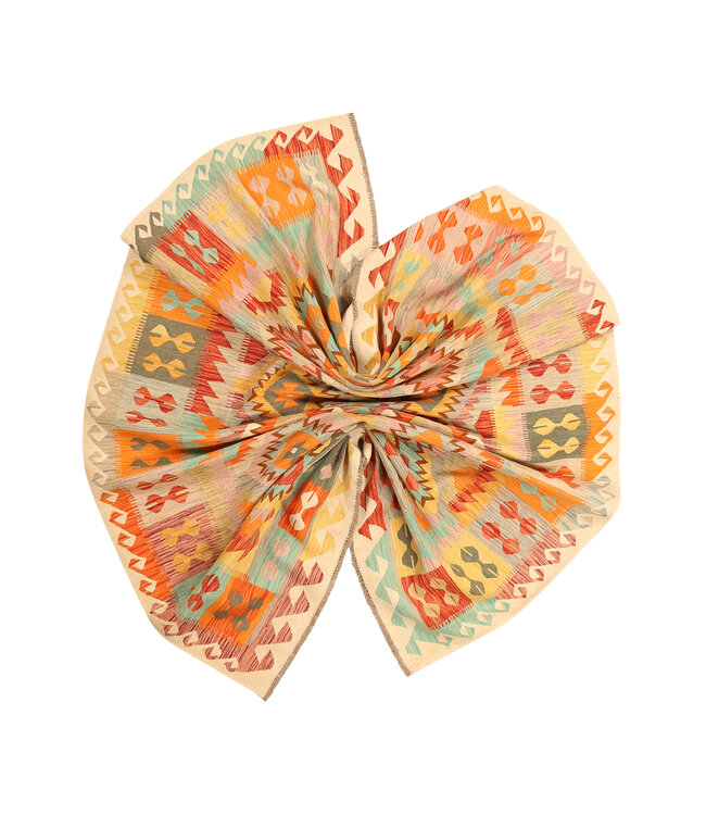 300x192cm Afghanischer orientalischer Wollteppich handgefertigter Kelim-Teppich