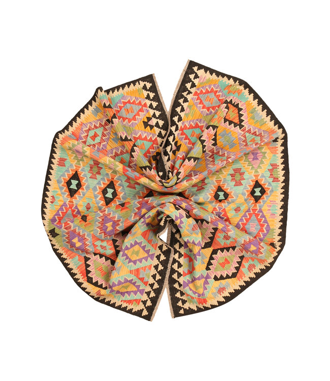 300x205cm Afghanischer orientalischer Wollteppich handgefertigter Kelim-Teppich