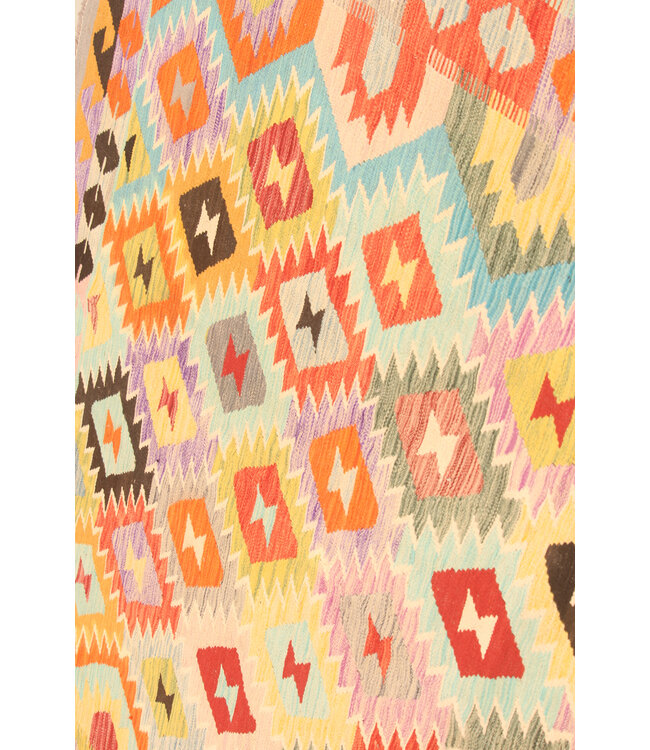 300x202cm Afghanischer orientalischer Wollteppich handgefertigter Kelim-Teppich