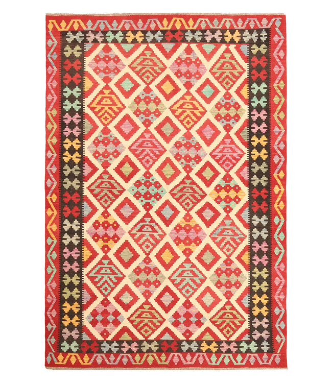 299x204cm Afghaans oosters wollen tapijt handgemaakt Kelim-kleed