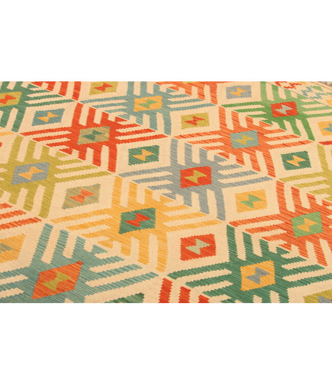 294x206cm Afghan Oriental wool carpet Handmade Kelim Rug