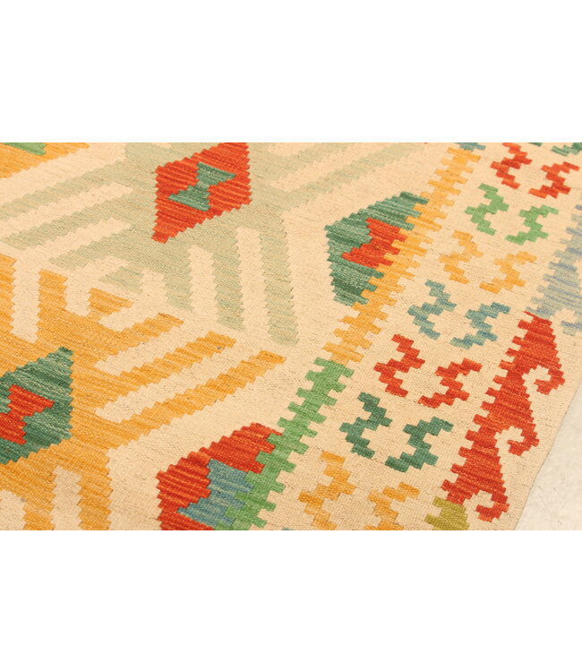 294x206cm Afghanischer orientalischer Wollteppich handgefertigter Kelim-Teppich