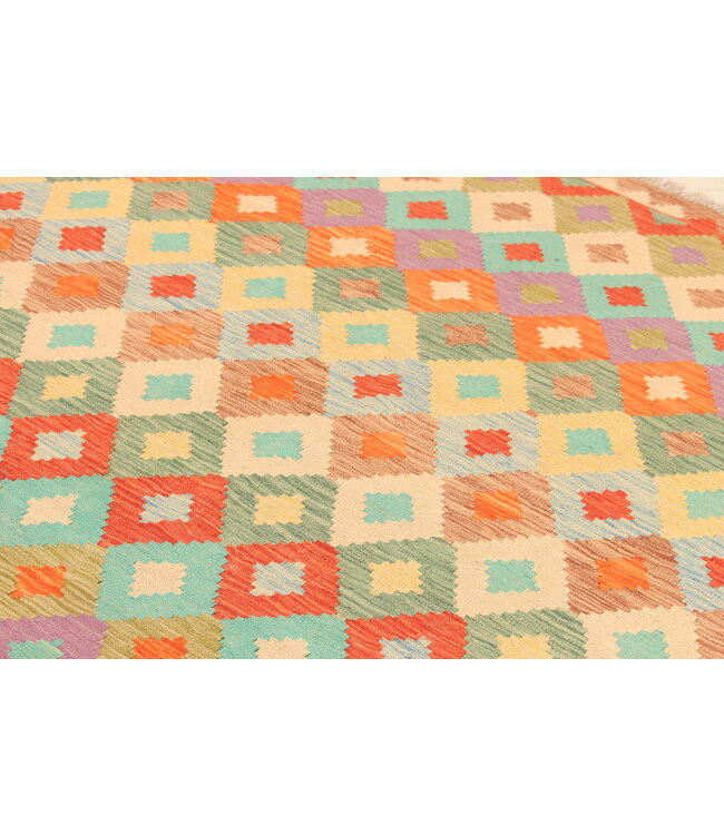 293x201cm Afghanischer orientalischer Wollteppich handgefertigter Kelim-Teppich