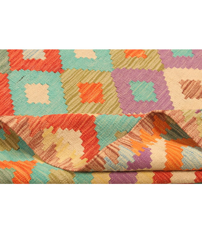 293x201cm Afghan Oriental wool carpet Handmade Kelim Rug