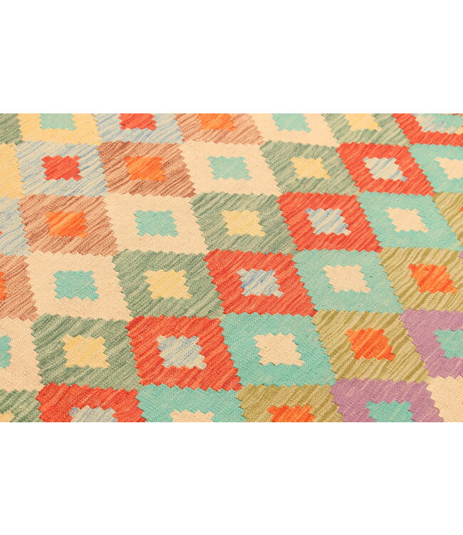 293x201cm Afghan Oriental wool carpet Handmade Kelim Rug