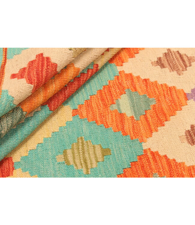 293x201cm Afghaans oosters wollen tapijt handgemaakt Kelim-kleed