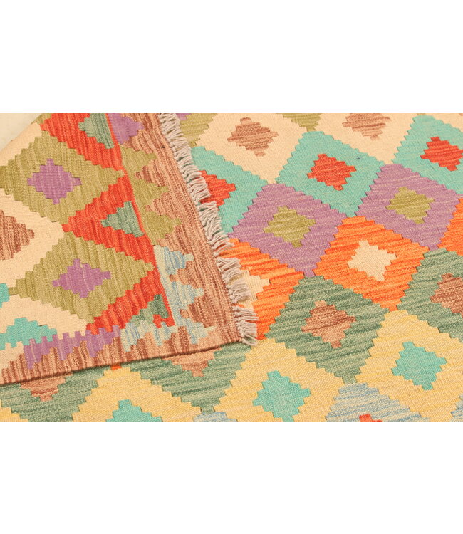 293x201cm Afghan Oriental wool carpet Handmade Kelim Rug