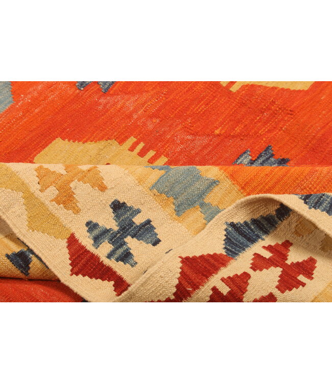 288x201cm Afghanischer orientalischer Wollteppich handgefertigter Kelim-Teppich