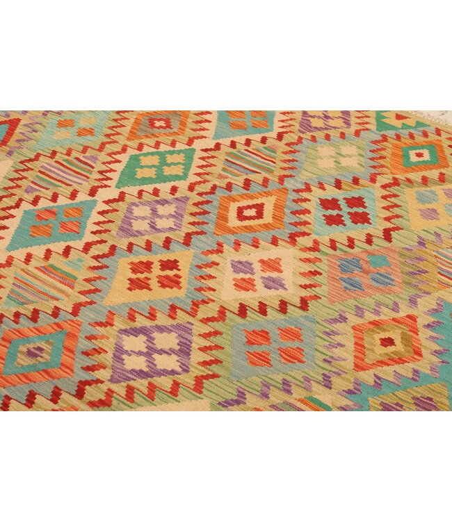 291x208cm Afghan Oriental wool carpet Handmade Kelim Rug