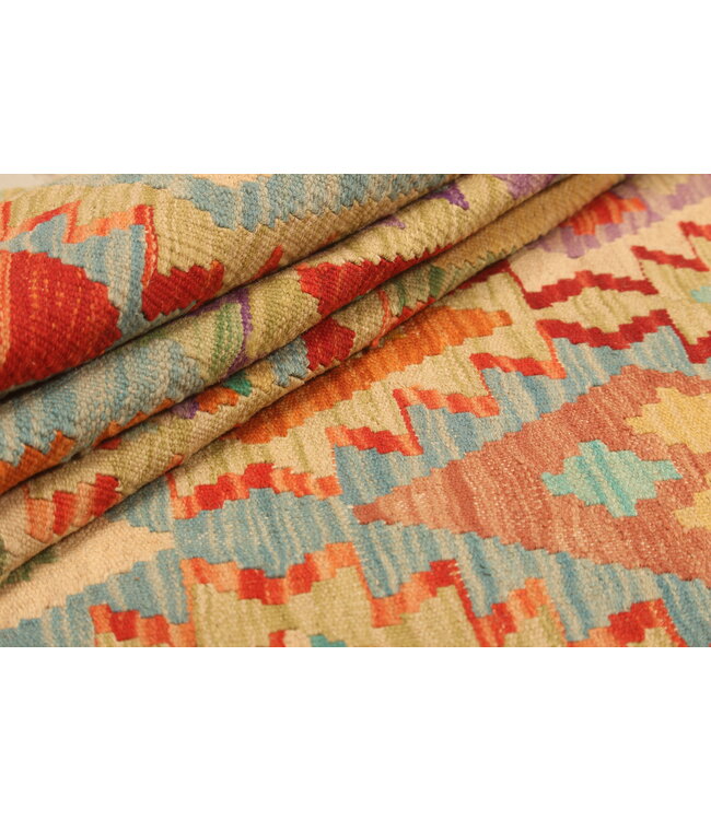 291x208cm Afghaans oosters wollen tapijt handgemaakt Kelim-kleed