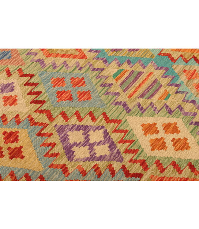 291x208cm Afghan Oriental wool carpet Handmade Kelim Rug