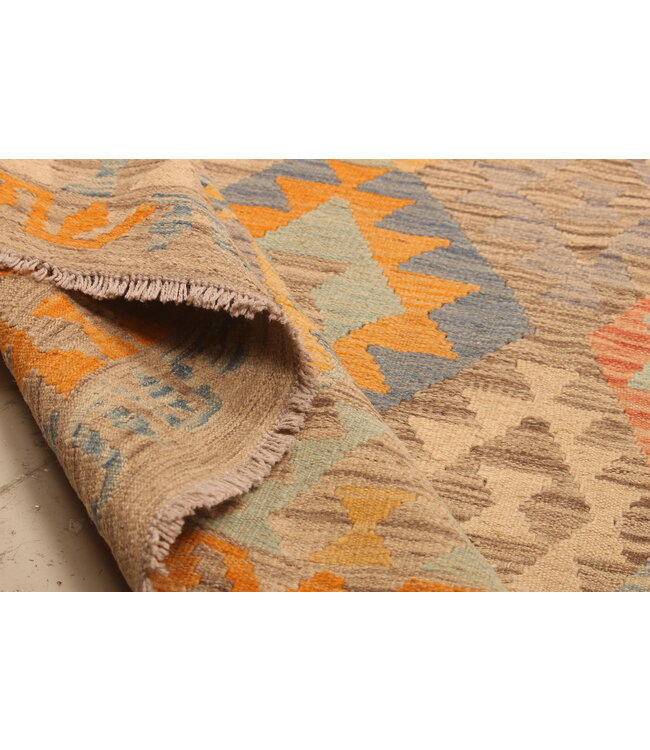 308x192cm Afghanischer orientalischer Wollteppich handgefertigter Kelim-Teppich