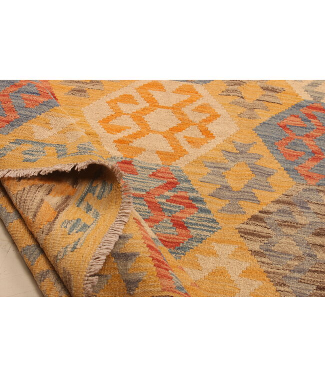 295x200cm Afghanischer orientalischer Wollteppich handgefertigter Kelim-Teppich