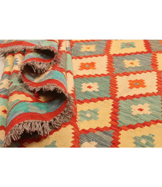 291x202cm Afghan Oriental wool carpet Handmade Kelim Rug